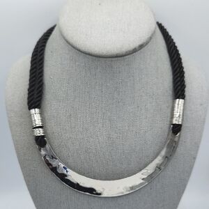 5 for $25! Chico's Elegant Silver Tone Black Necklace